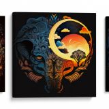 ARCA NOE Canvas Collection - Celestial ark in a unique artwork set, available only at Koh Chang Art Studio.