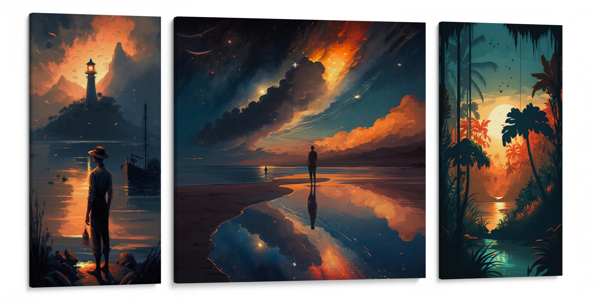 DREAMSCAPE WANDERER Canvas Trio - Limited edition artwork available exclusively.