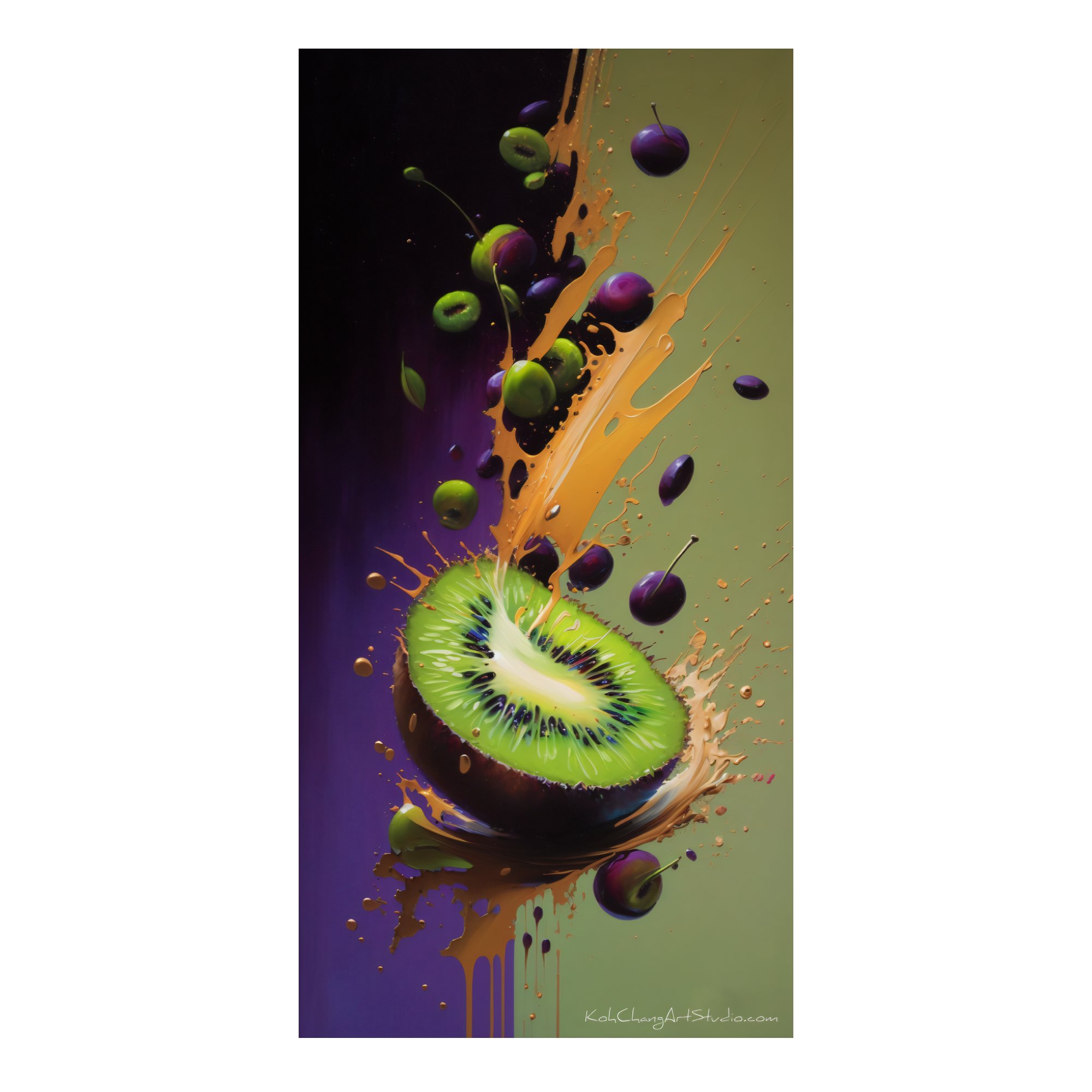 KIWI KINGDOM Design - Radiant green kiwi slice with detailed patterns, showcasing nature's finesse.
