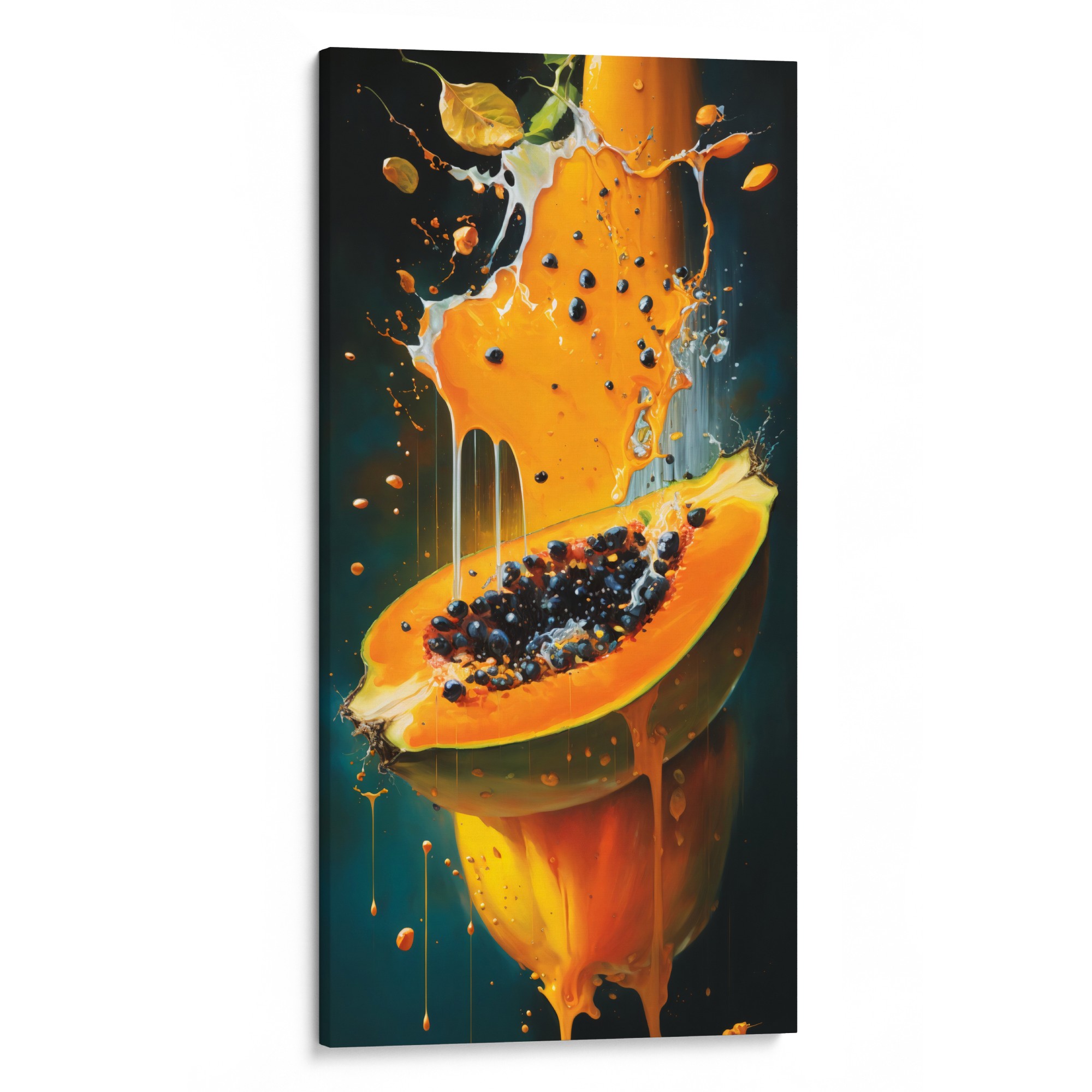 PAPAYA PULSE Bespoke Canvas - A burst of tropical colors for art enthusiasts.