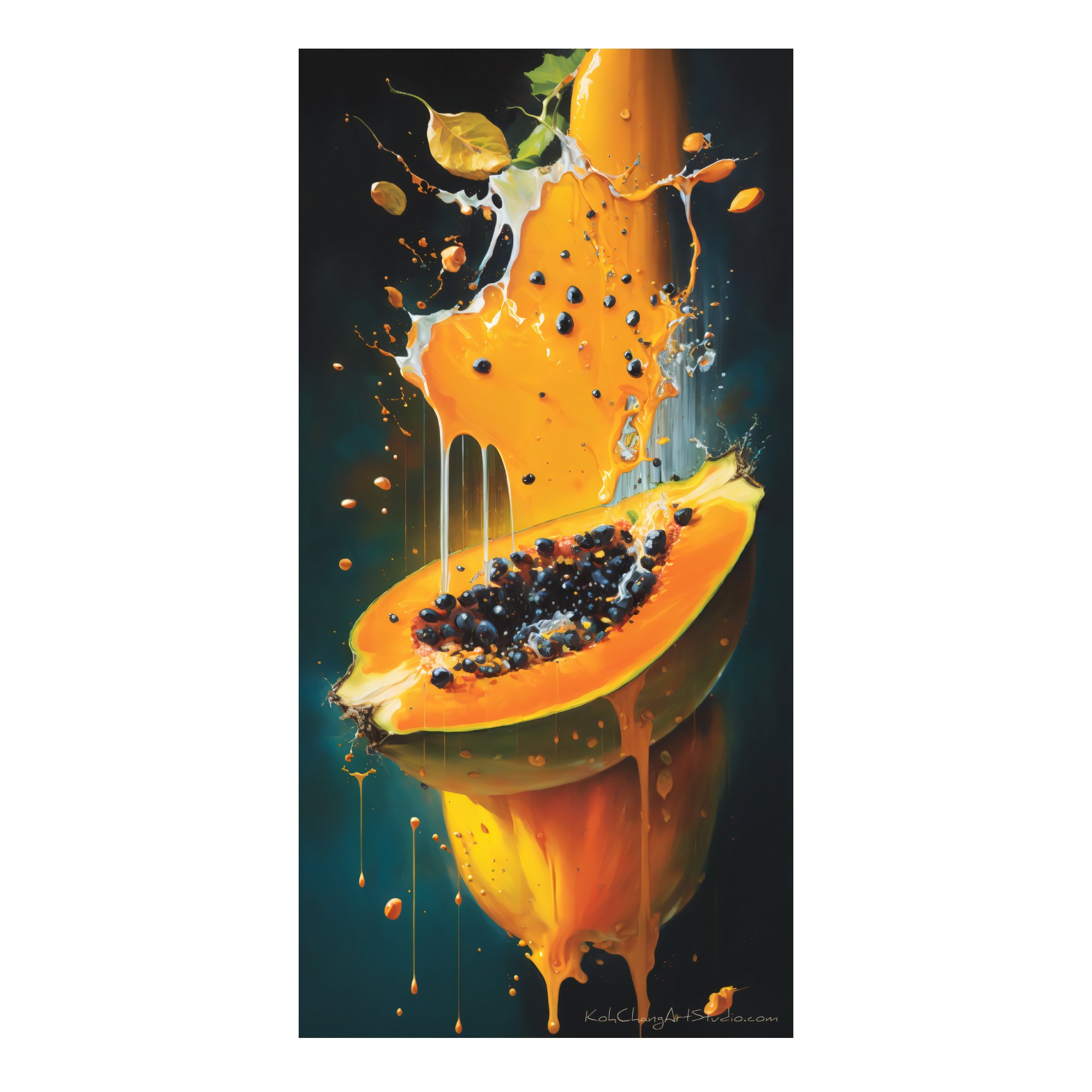 PAPAYA PULSE Design - Vibrant papaya pulsating with color, showcasing its tropical allure.
