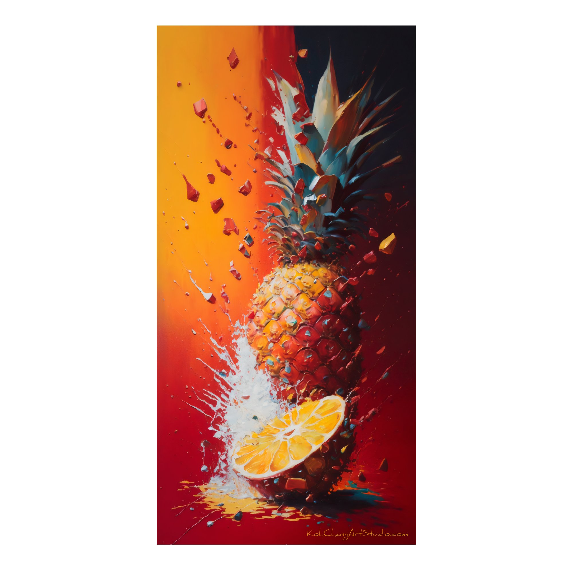 PINEAPPLE POP Design - Colorful pineapple slice symbolizing the vivacity of tropical flavors.