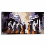 PATHWAY PRAYERS Canvas - United monks gazing at pagodas, a centerpiece for modern interiors.