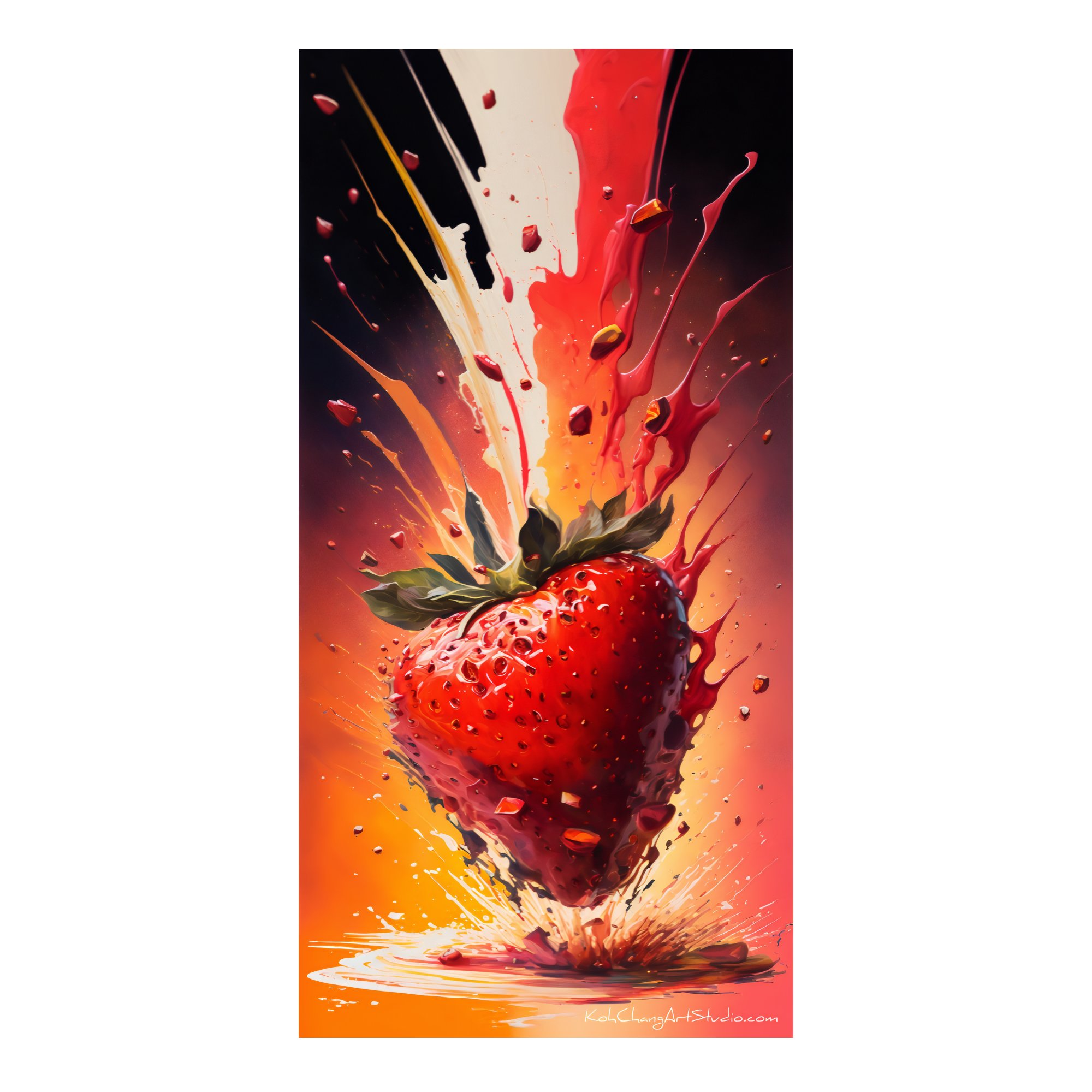 STRAWBERRY BOMB Design - Bursting red tones of a strawberry, capturing summer's sweetness.