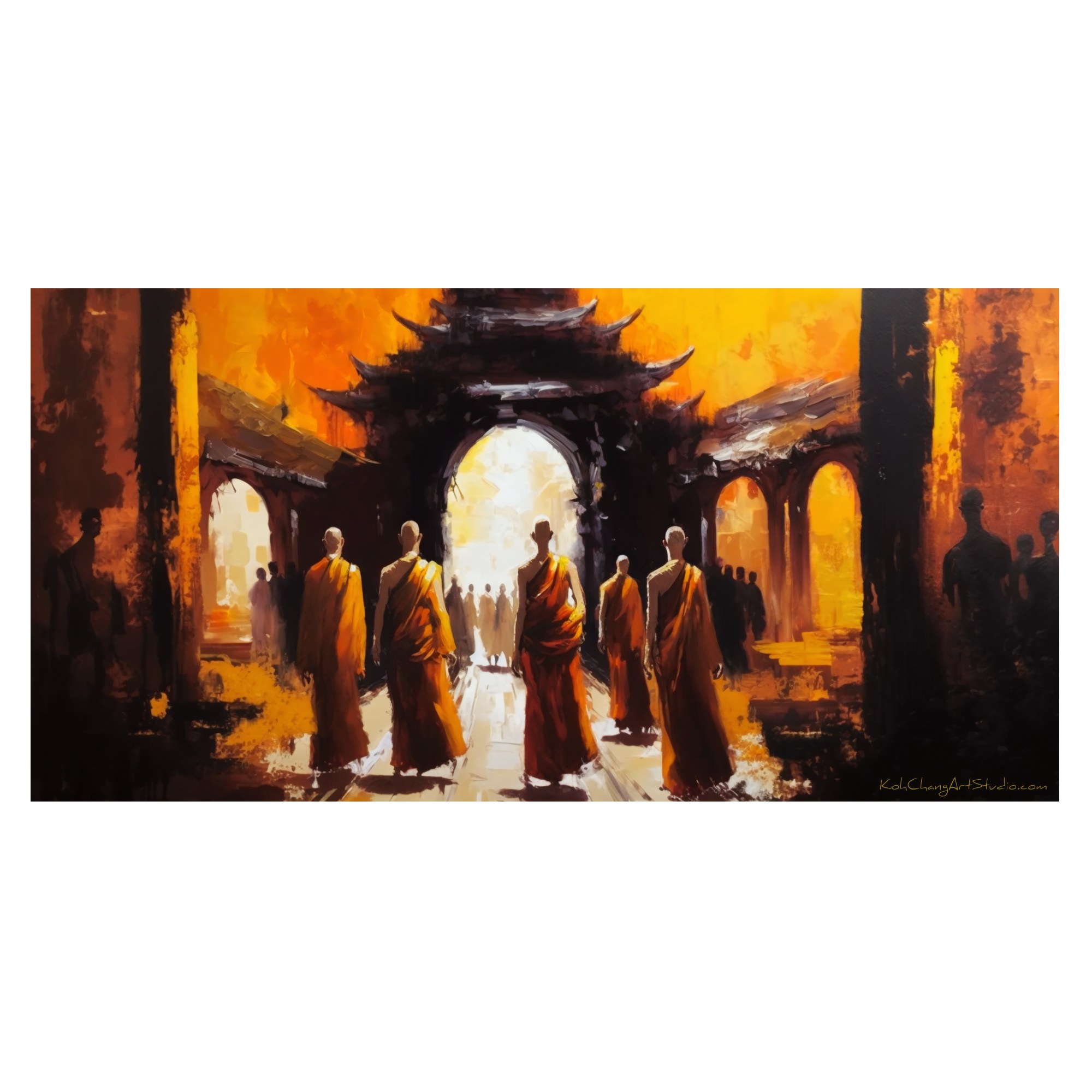 STEPS IN SERENITY Image - Temple teeming with silhouettes, capturing a moment of serenity.